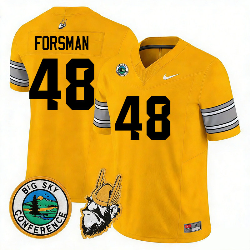 Idaho Vandals #48 Owen Forsman College Football Jerseys,Uniforms Stitched-Gold